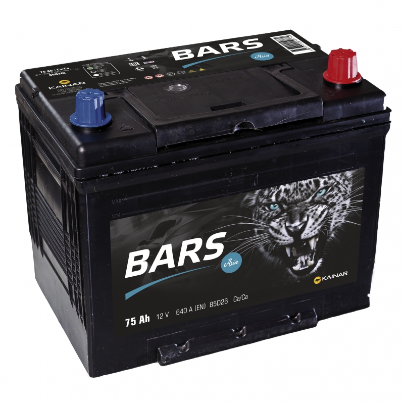 Аккумулятор BARS Asia 85D26L 75Ah 640A 261x175x225 «- +»