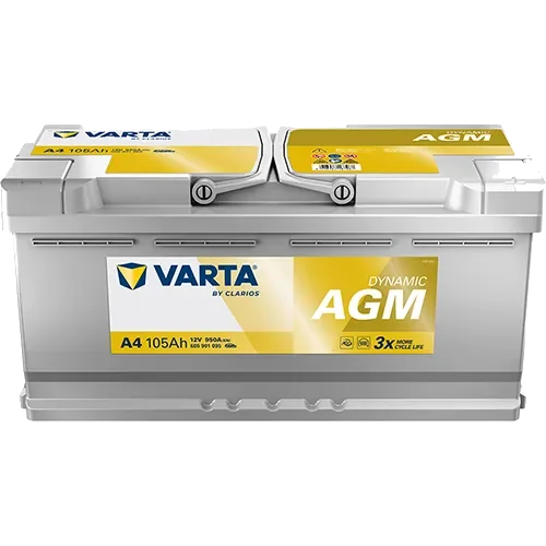 Аккумулятор VARTA Dynamic AGM A4 105Ah 950A 394х175х190 «-+»